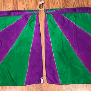 Flag Poi with Swivel Handles Hand Painted 100% Silk in the colors of your choice. Flow Performances,  Festivals