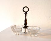 Spice Cellar Bowls , Vintage Crystal Salt Pepper Cruet Set, Antique Salt Pepper Shakers, Crystal Salt Pepper Bowls, Salt Pepper Shakers