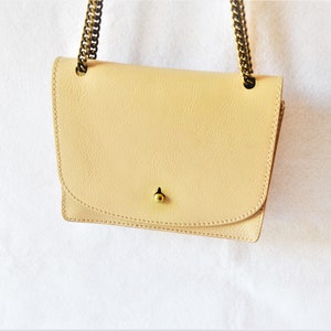 Off White Crossbody Bag Handbag Purse Minimalist Gold Tan Madewell Smooth Leather Mini American Designer Small Travel Shoulder Purse