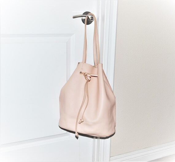 Dusty Pink Bag Shoulder Bag Handbag Drawstring Purse Black Owned