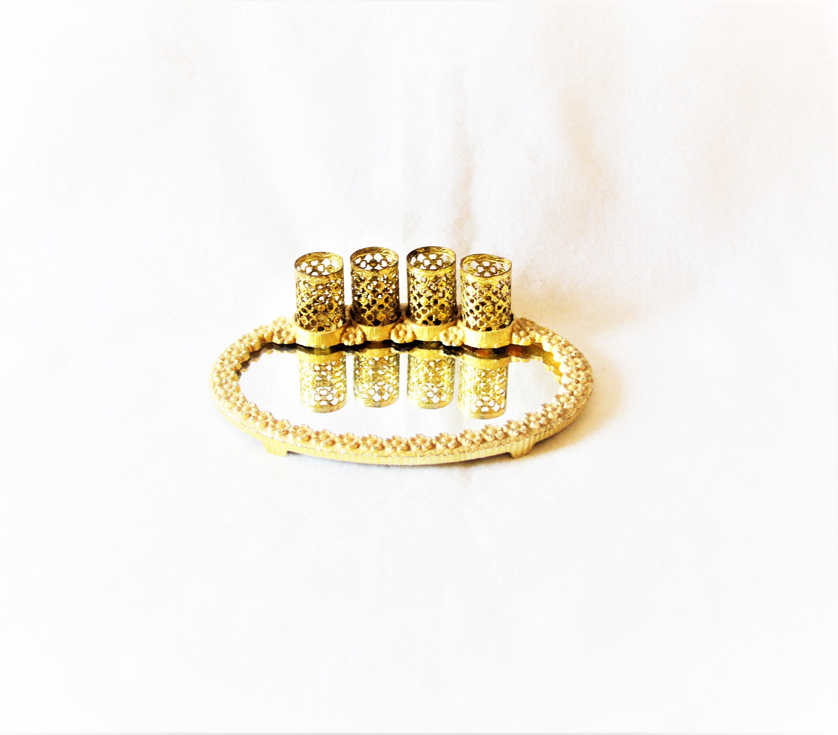 ニーマンマーカス購入☆アンティークゴールド&ミラーテーブル | フリマ  