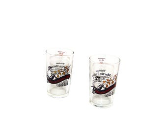 Vintage Devil Logo German Wine Tasting Glasses: Obereisenheimer Höll Weinfest Centaur Shot Glass