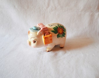 Vintage Piggy Bank: Porky Pig Figurine, Kids Fred Roberts Nasco Kitsch Room Decor