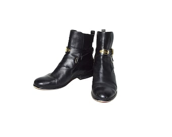 Schwarz Leder Boot Botties: Michel Kors Schuhe, Größe 9B US, 40 European
