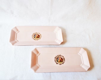 Pink Porcelain Tray Rectangle Czech Republic Anfra 1918 Serving Plate Set Ceramic Jewelry Pale Pastel Ring Black Owned Business Shop