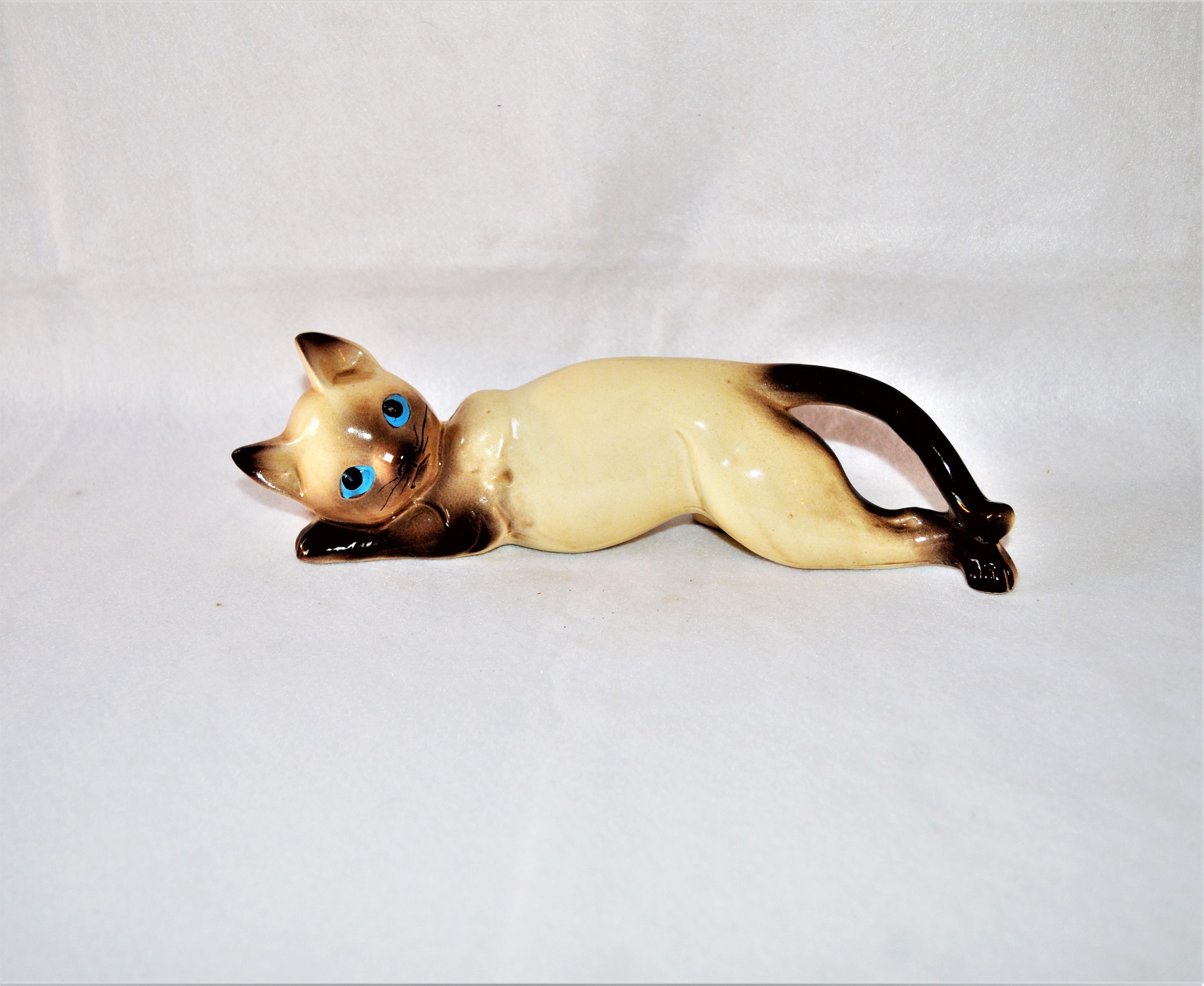 Ceramic cat with blue glass eyes - Etsy 日本