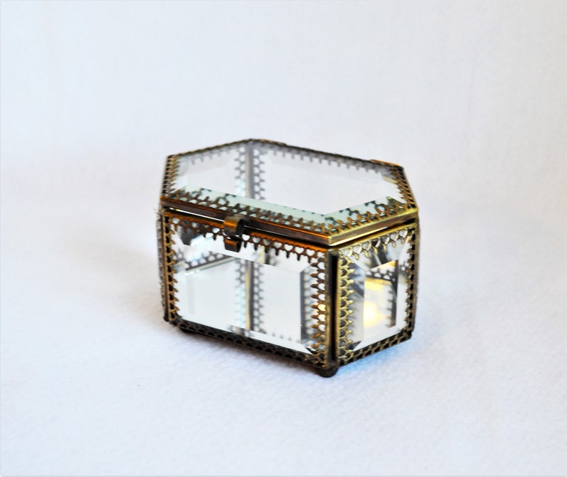 Casket Jewelry Ring Box Trinket Steampunk Ormolu French Brass Filigree Victorian Rococo Style Black Owned Business
