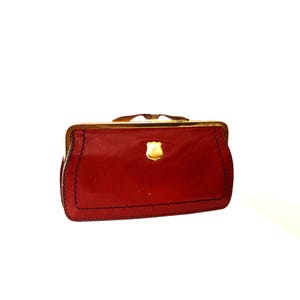 Monedero de piel roja, monedero grande, pequeño, bolso de mano, estilo europeo, de color negro, para negocios.