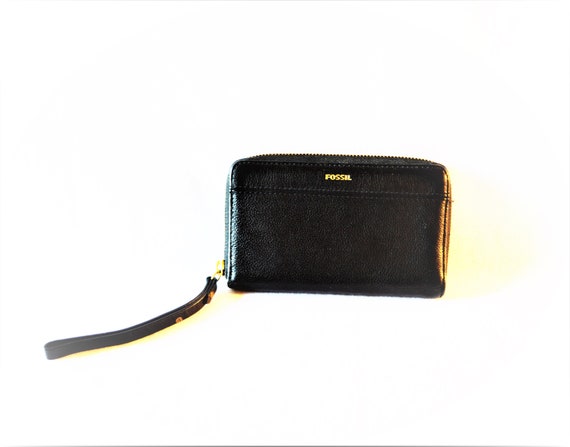 Gold Leather Wallet Wristlet 