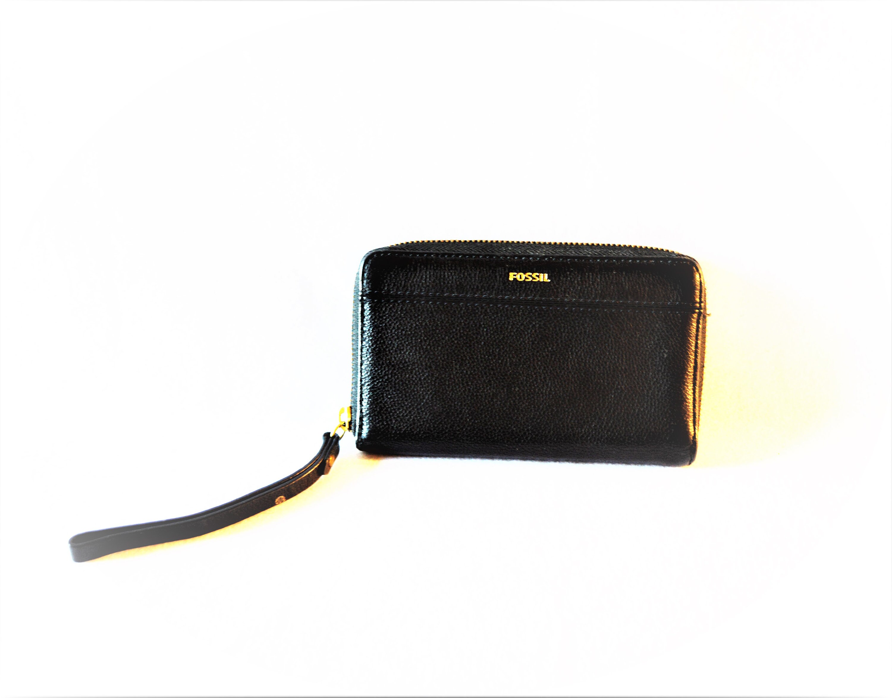 Gold Leather Wallet Wristlet 