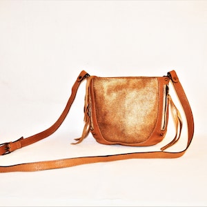 Tan Leather Crossbody Bag Handbag Purse Metallic Gold Tano Anthropologie Metallic Camel Saddle Designer Shoulder Retro Black Owned Business