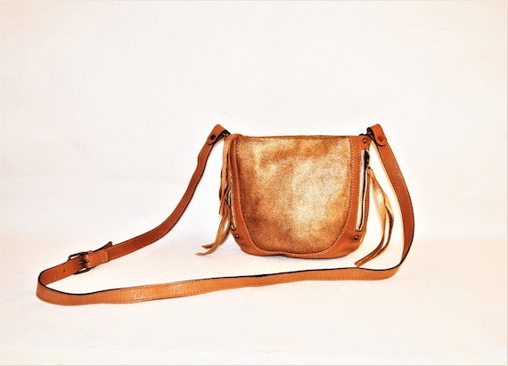 Tan Leather Crossbody Bag Handbag Purse Metallic Gold Tano Anthropologie Metallic Camel Saddle Designer Shoulder Retro Black Owned Business Etsy Canada