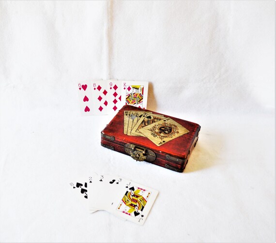 Rummy game set with wooden carry case
