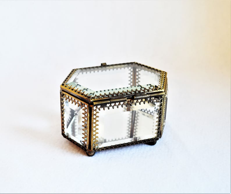 Casket Jewelry Ring Box Trinket Steampunk Ormolu French Brass Filigree Victorian Rococo Style Black Owned Business