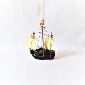 Dutch Viking Sailboat Model Ship Replica Wooden Clog Shoe Model Souvenir Sailing Pirate Nautical Sailor 2 Mast Black Own Business Shop