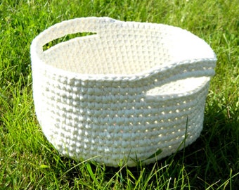 Gardening gift basket Large Crochet storage basket bin Birthday gift from daughter Laundry Basket Storage Bin Womens gift for grandmother
