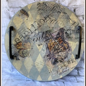 decorative wood cheese board/serving tray