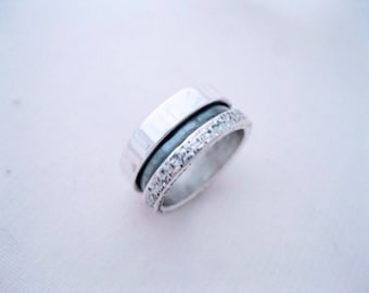 Wide sterling silver ring, sterling silver ring band, silver band