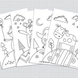 Kids Colouring In Sheets, Kids Activity, Coloring Pages, Kids Wall Art, Kids Room Decor, Fun Animals Printable Instant Download image 1