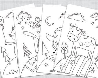 Fun Animals Colouring Pages: Kids Activity Sheets (PDF Download)