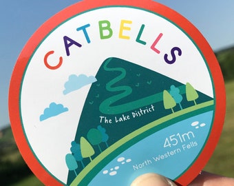 Catbells Wainwright Fell Vinyl Sticker Adventure Patch Lake District Hiking