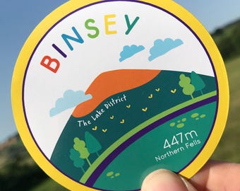 Binsey Wainwright Fell Vinyl Sticker Adventure Patch Lake District Hiking