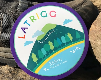 Latrigg Wainwright Fell Vinyl Sticker Adventure Patch Lake District Hiking