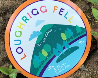 Loughrigg Fell Wainwright Fell Vinyl Sticker Adventure Patch Lake District Hiking