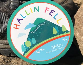 Hallin Fell Wainwright Fell Vinyl Sticker Adventure Patch Lake District Hiking