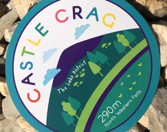 Castle Crag Wainwright Fell Vinyl Sticker Adventure Patch Lake District Hiking