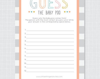 Guess the Baby Poo Game: Illustrated Baby Shower Quiz (PDF)