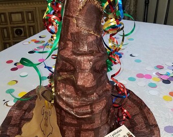Harry Potter Pinata, Sorting Hat, Hogwarts, Pinata, Paper Mache, Wizard baby shower, gender reveal, pinata, centerpiece, custom pinata