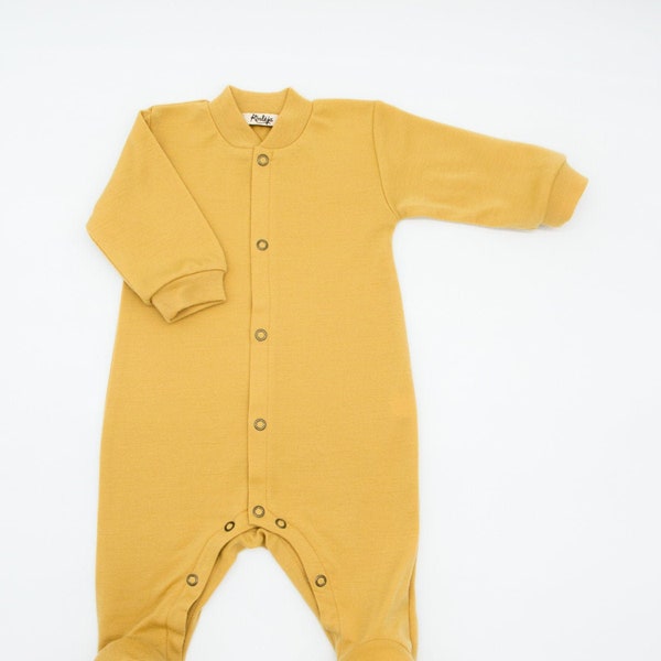 Romper in lana merino / Baby romper di lana / tuta da bambino / tuta a maniche lunghe per bambini / tuta invernale / romper di lana con piedi