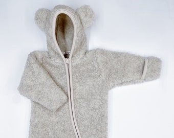 Baby merino wool coverall/baby winter romper/ baby outdoor romper/ baby merino wool outwear