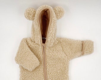 Baby merino wool coverall/baby winter romper/ baby outdoor romper/ baby merino wool outwear