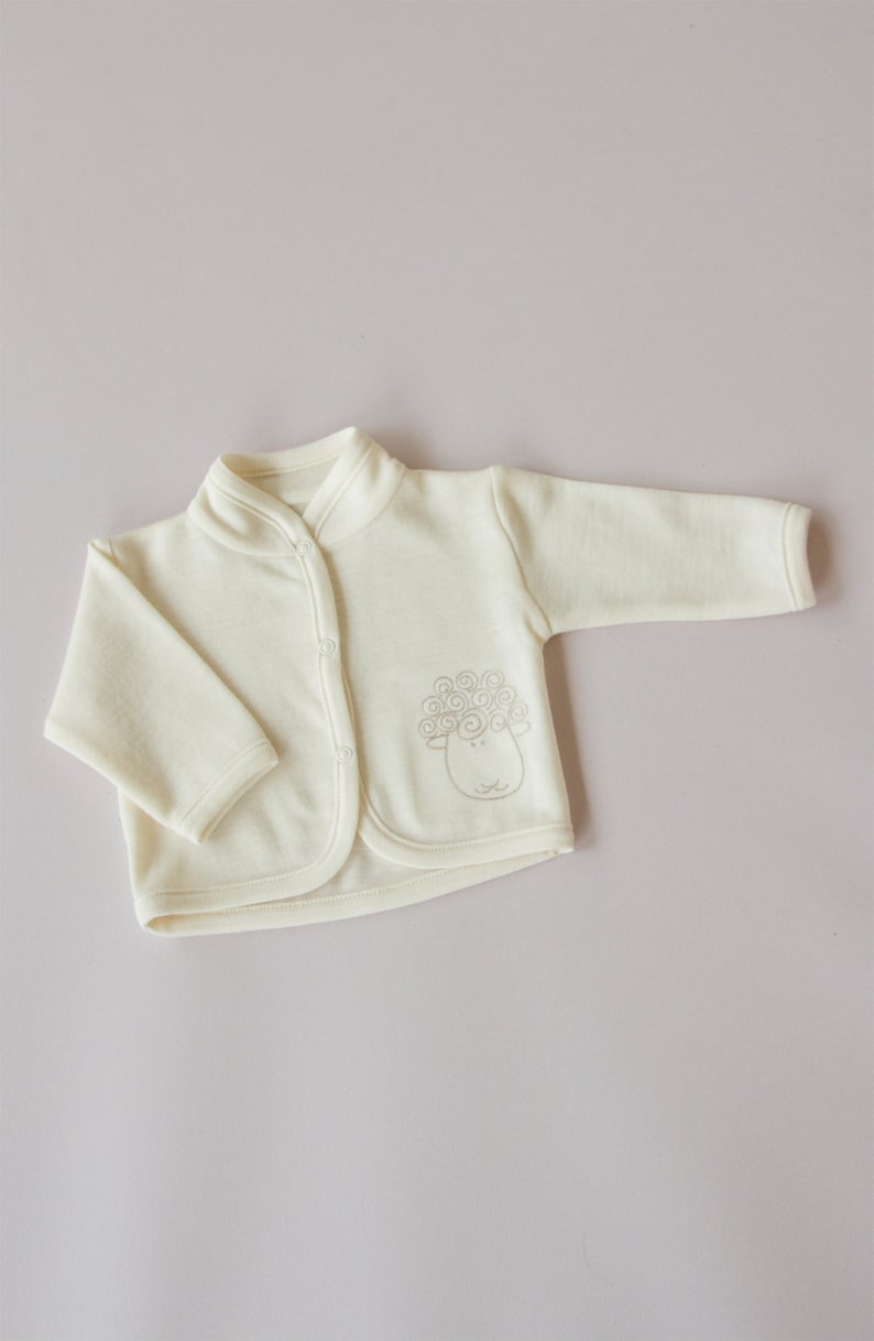 Merino wool baby jacket/newborn baby woollen jacket image 1