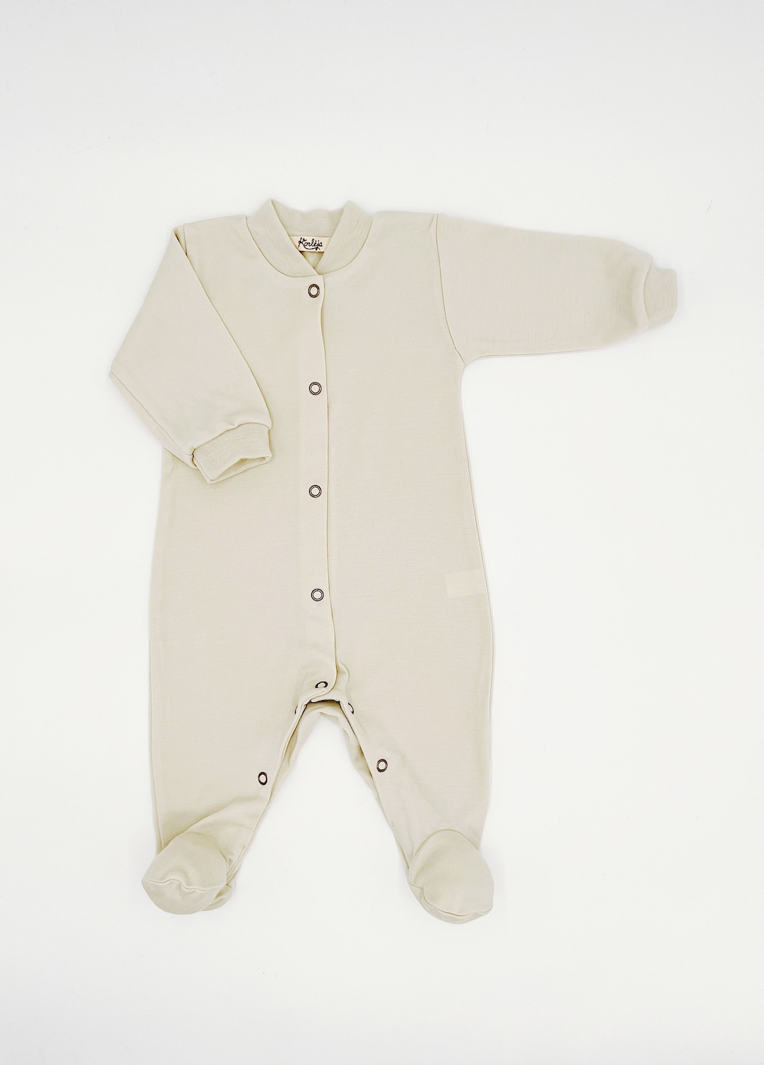Merino Wool Romper/ Woollen Baby Romper/baby Overall/baby Long Sleeve