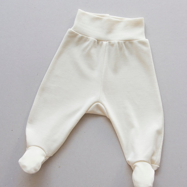 Freier Versand/Baby Fuß Merino Wolle Haremshose/Baby Hose mit Füßen/Unisex Haremshose/Gender Neutral Kleidung/DR-223