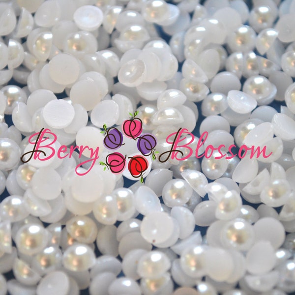 10mm Half White Pearls - Flat back pearls - half pearls - flower center, pearl beads - pearl embellishment