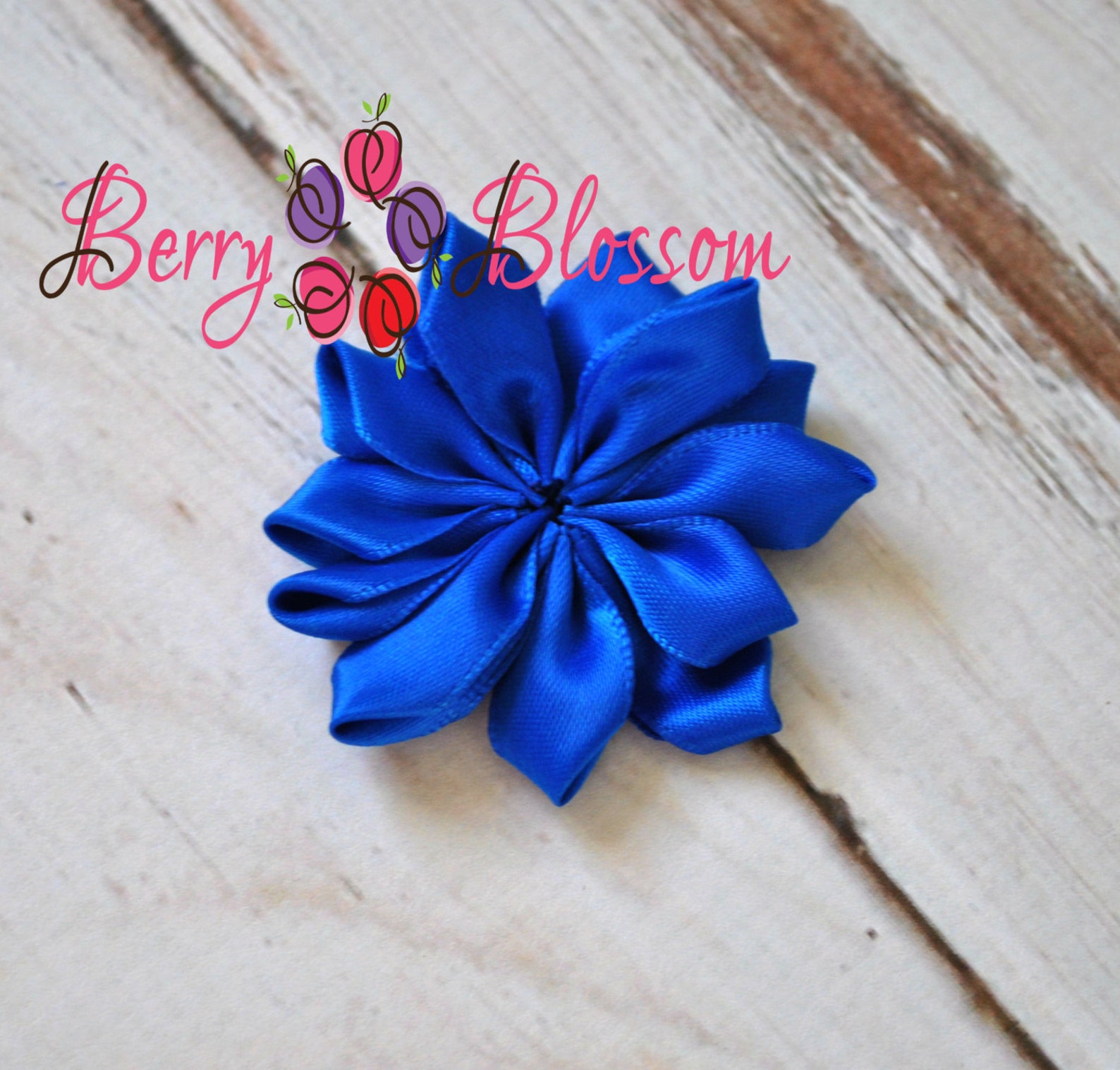 Royal Blue Satin Ribbon Flower 2 Inch Size Small Satin | Etsy