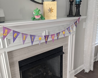 Rapunzel "Best Day Ever" Mini Birthday Banner - Tangled Theme