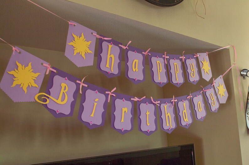 Rapunzel Birthday Banner with Rhinestone Details