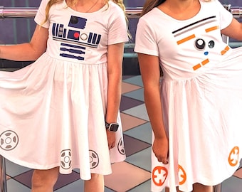 Wzór na sukienkę lub koszulę R2D2 Star Wars - SVG DXF JPG Natychmiastowe pobranie (Sylwetka, Cricut)