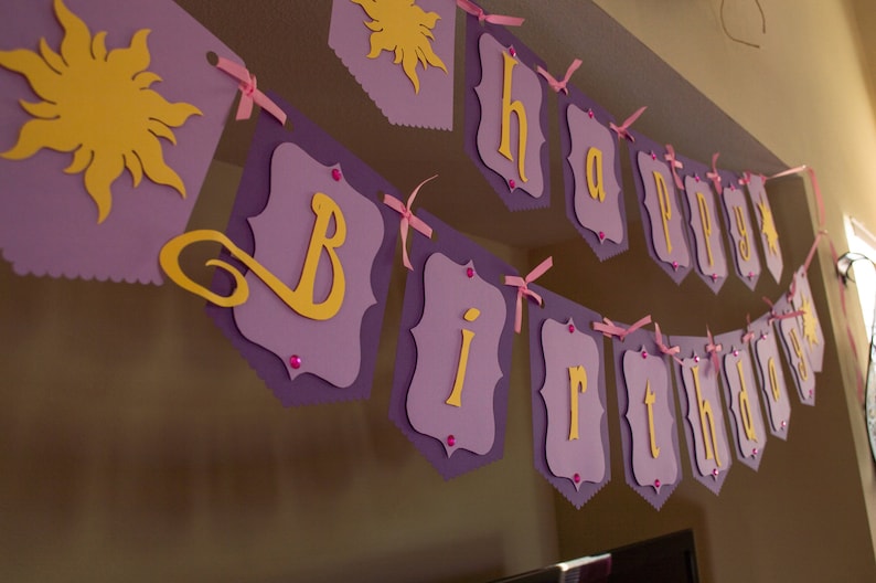 Rapunzel Birthday Banner with Rhinestone Details