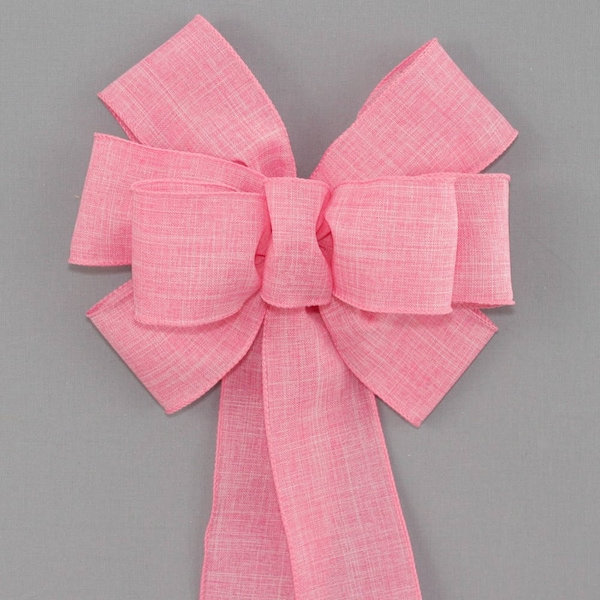 Pink Rustic Wreath Bow - Easter Wreath Bow, Spring Rustic Bow, available in 20 colors, Wreath Bows