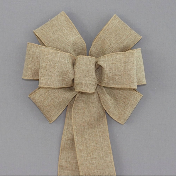 Natural Rustic Wreath Bow - Easter Wreath Bow, Spring Rustic Bow, Christmas Wreath Bow, Fall Wreath Bow, available in 20 colors