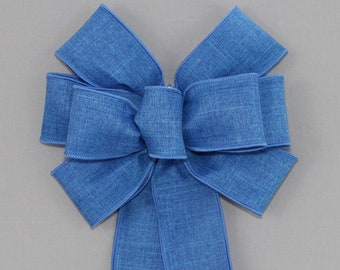 Royal Blue Rustic Wreath Bow - Patriotic Wreath Bow, Hanukkah Wreath Bow, Available in 31 colors