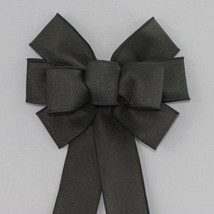 Black Rustic Wreath Bow - Halloween Wreath Bow, New Year&#39;s Eve Rustic Bow, Available in 31 colors
