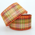 10 yards Field Stitch Fall Plaid Wired Ribbon - Fall Plaid Ribbon, 2.5