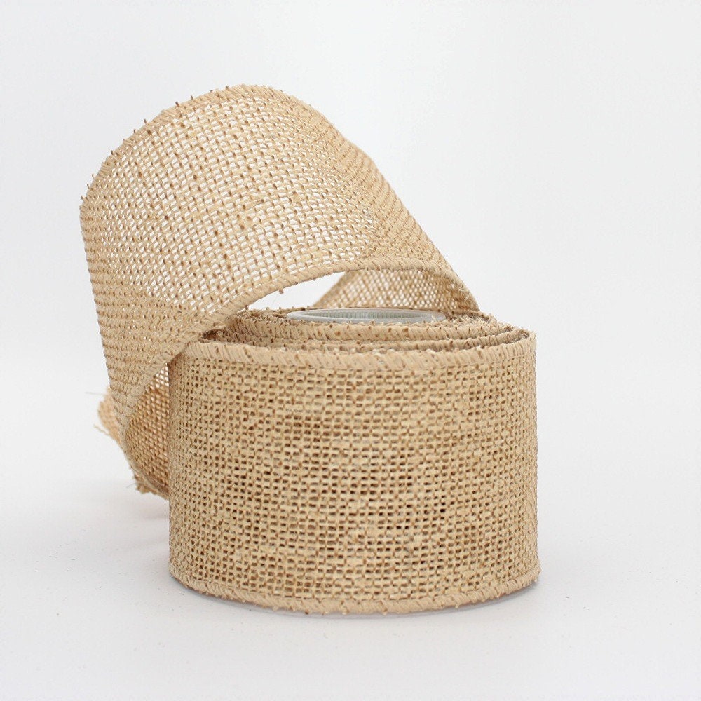 Burlap Ribbon 5 1/2 x 15 Yards Natural Jute 5.5 Inch 5 Yards 3 Rolls,  (Natural, 5-1/2Inch X 15yards) - Wide Rolls Tight Weave